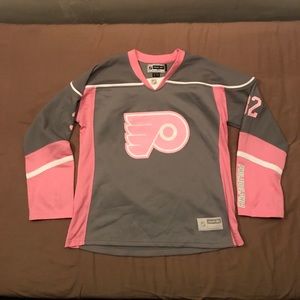Pink and gray flyers jersey